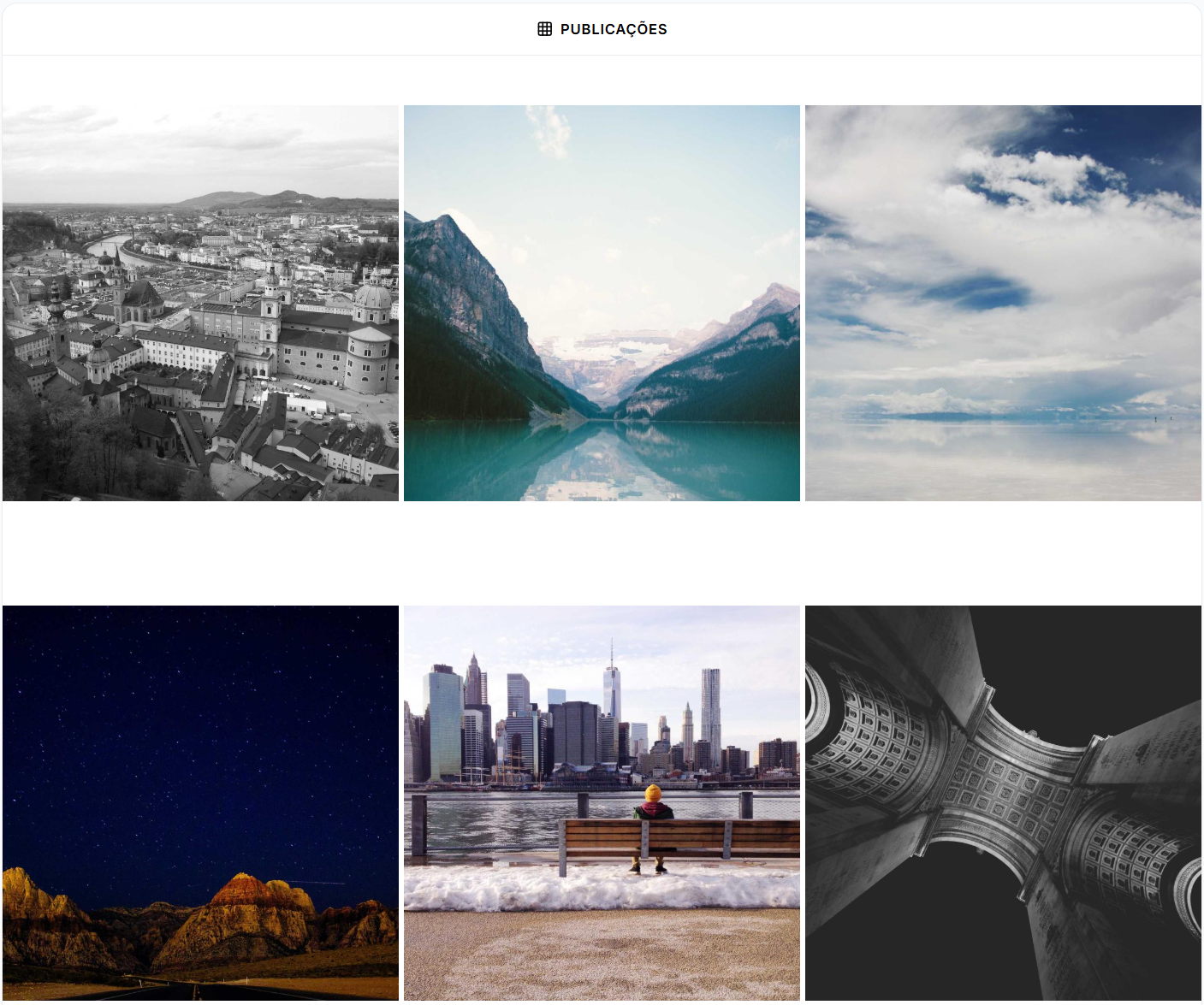Grade de Instagram da Viita com prévia dos posts organizados visualmente